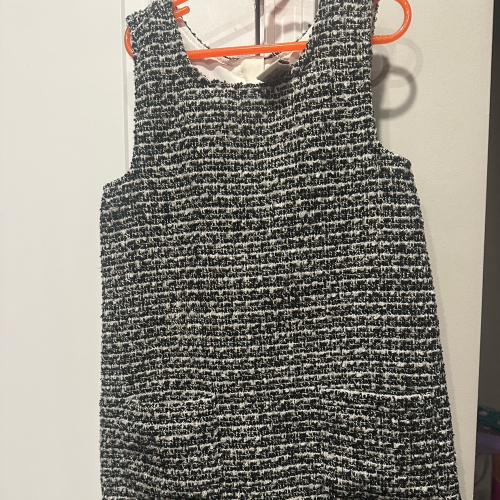 Elegant Black and White Tweed Dress kids